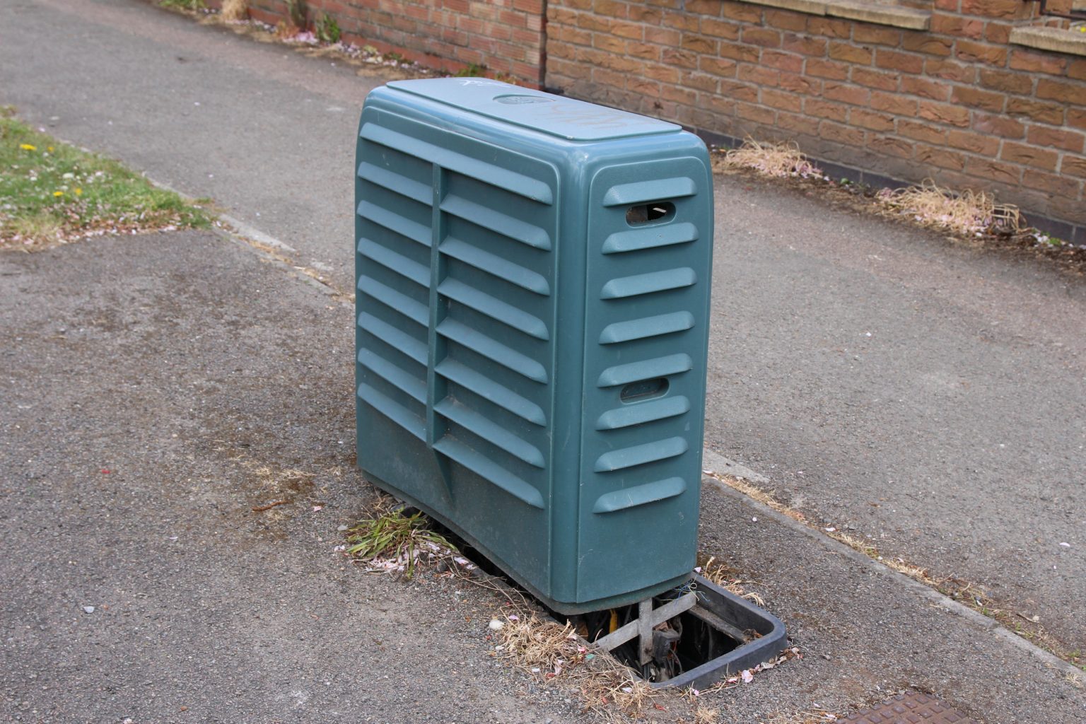 Damaged Virgin Media cabinet