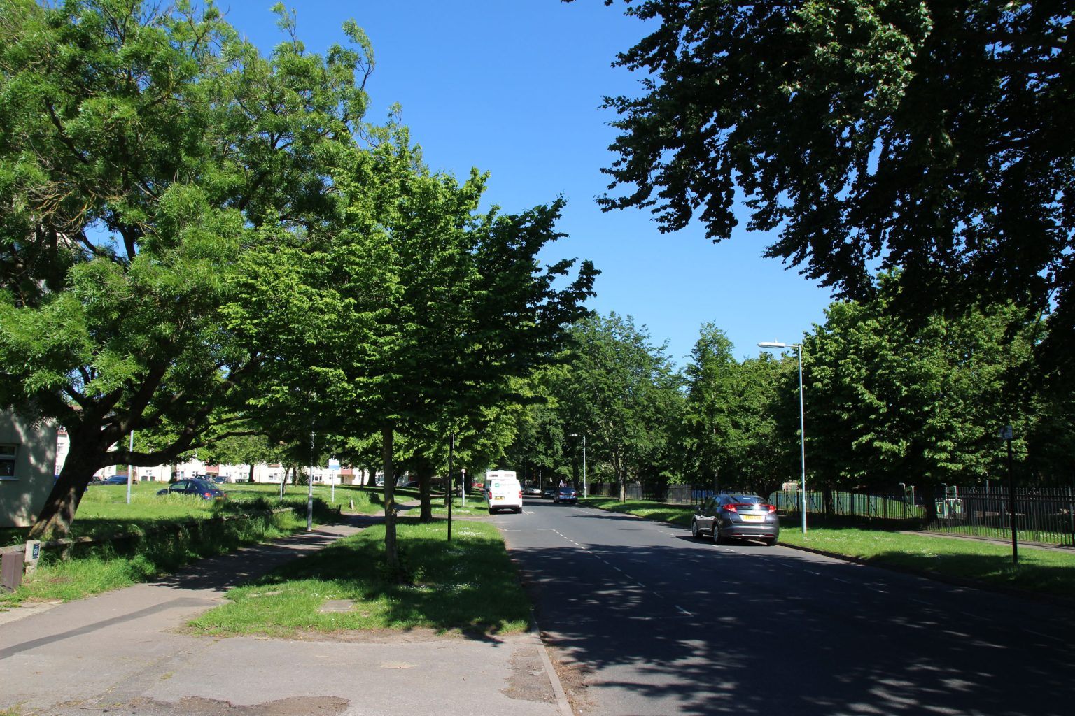 Davy Road alongside Coleridge Recreation Ground