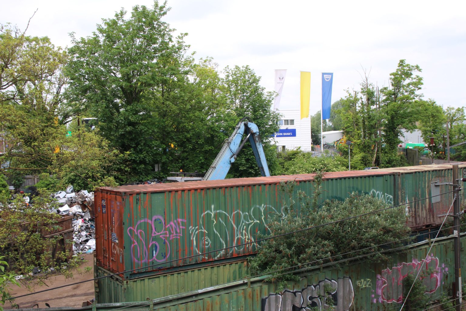 Scrapyard by Newmarket Road railway bridge 