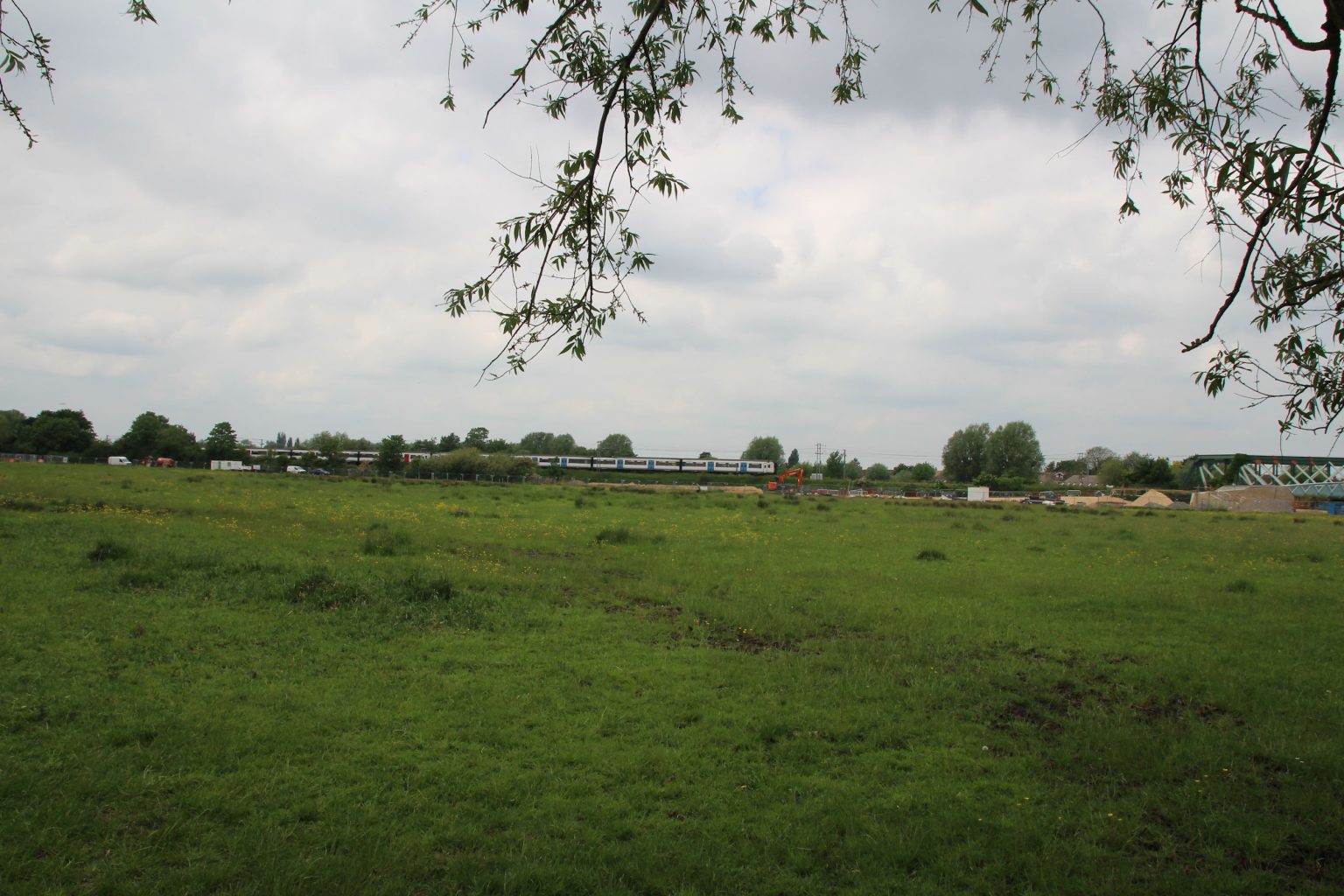 View towards the railway across Ditton Meadows