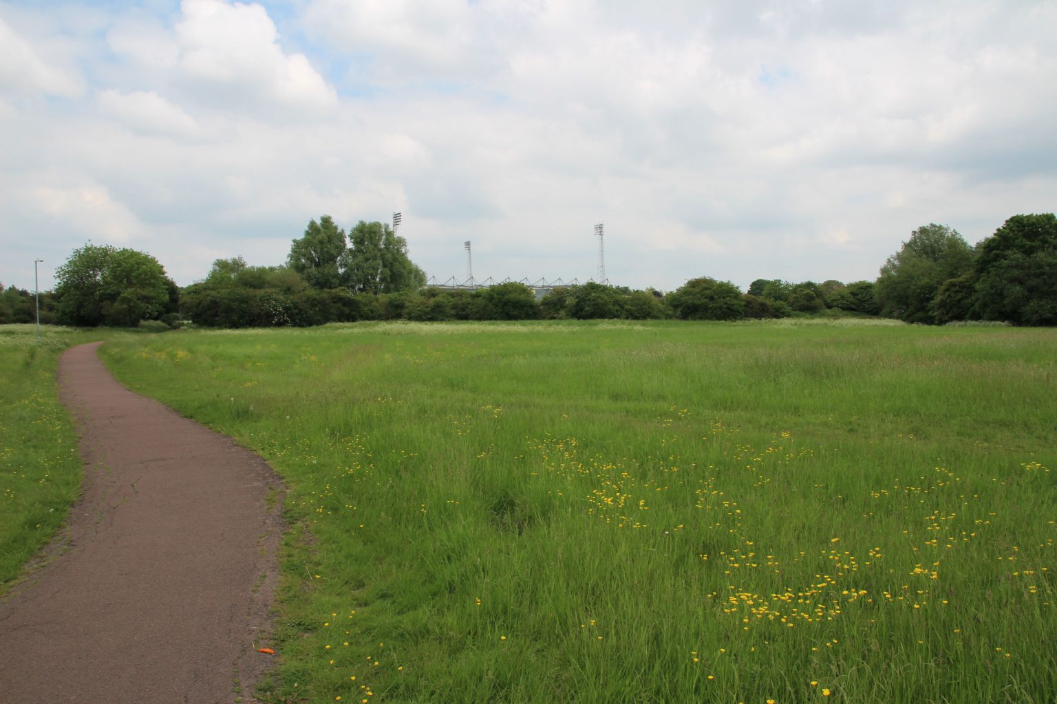 Coldham's Common looking north towards Abbey Stadium