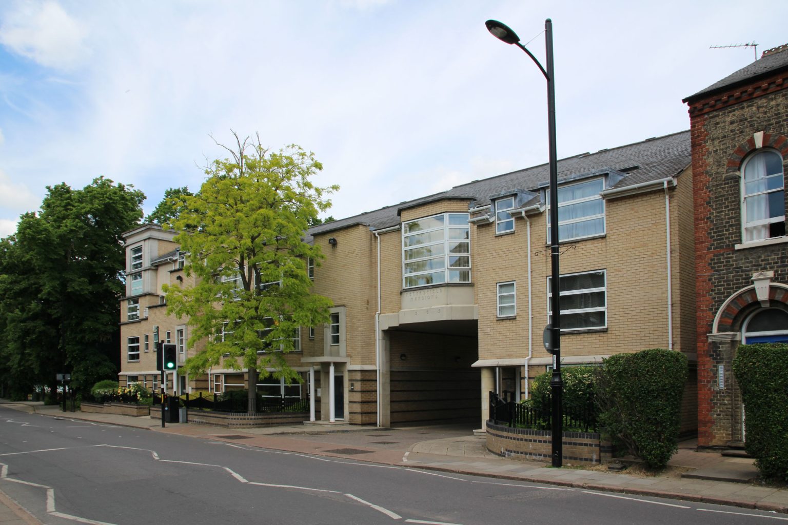 Flats on corner by Petersfield