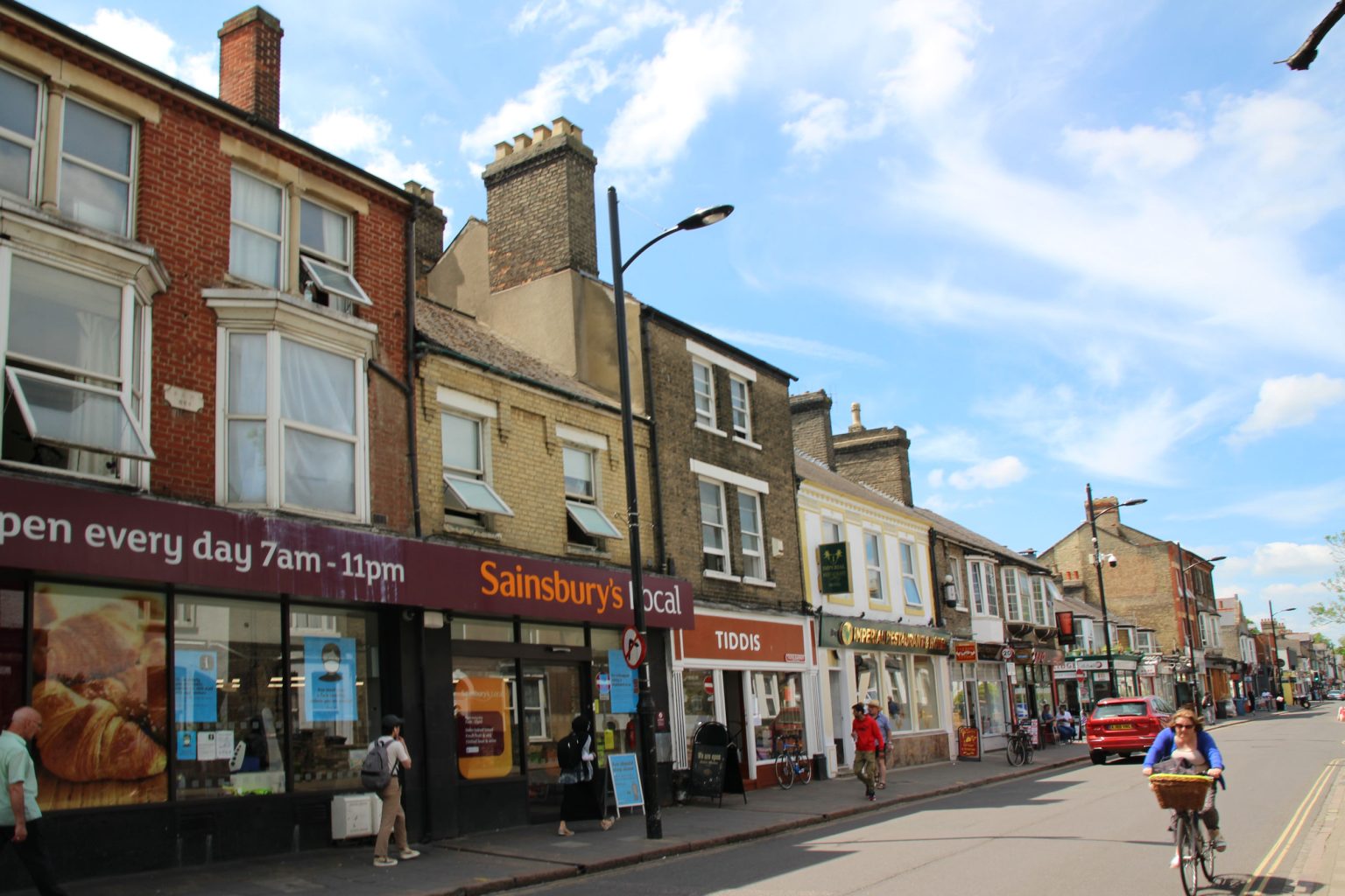 Mill Road shops opposite the cemetery