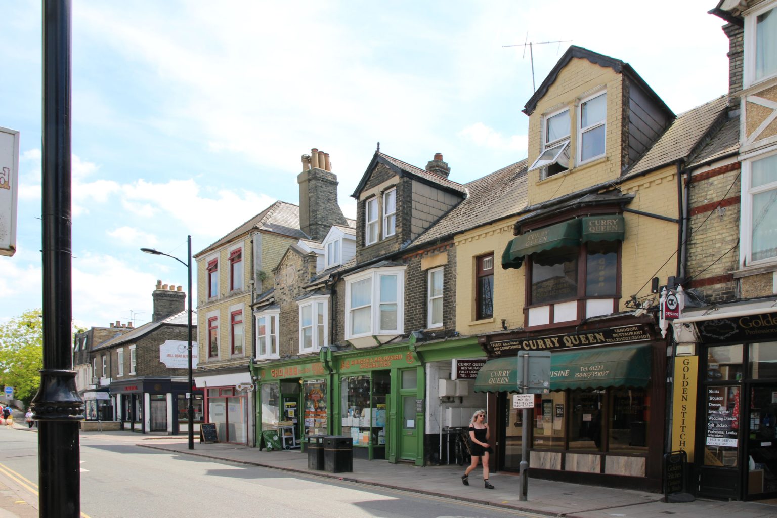 Curry Queen and surrounding shops, Mill Road