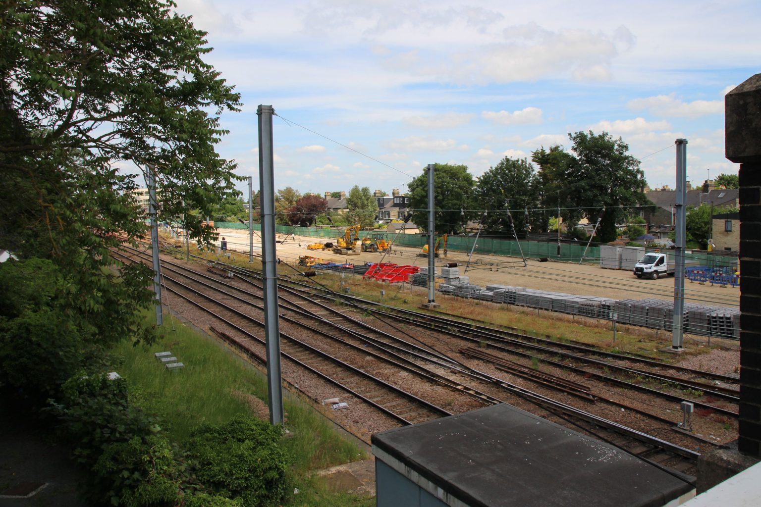 East side of railway looking north from Mill Road Bridge 