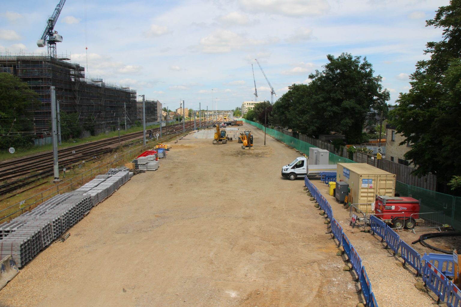 Cleared railway land north of Mill Road Bridge