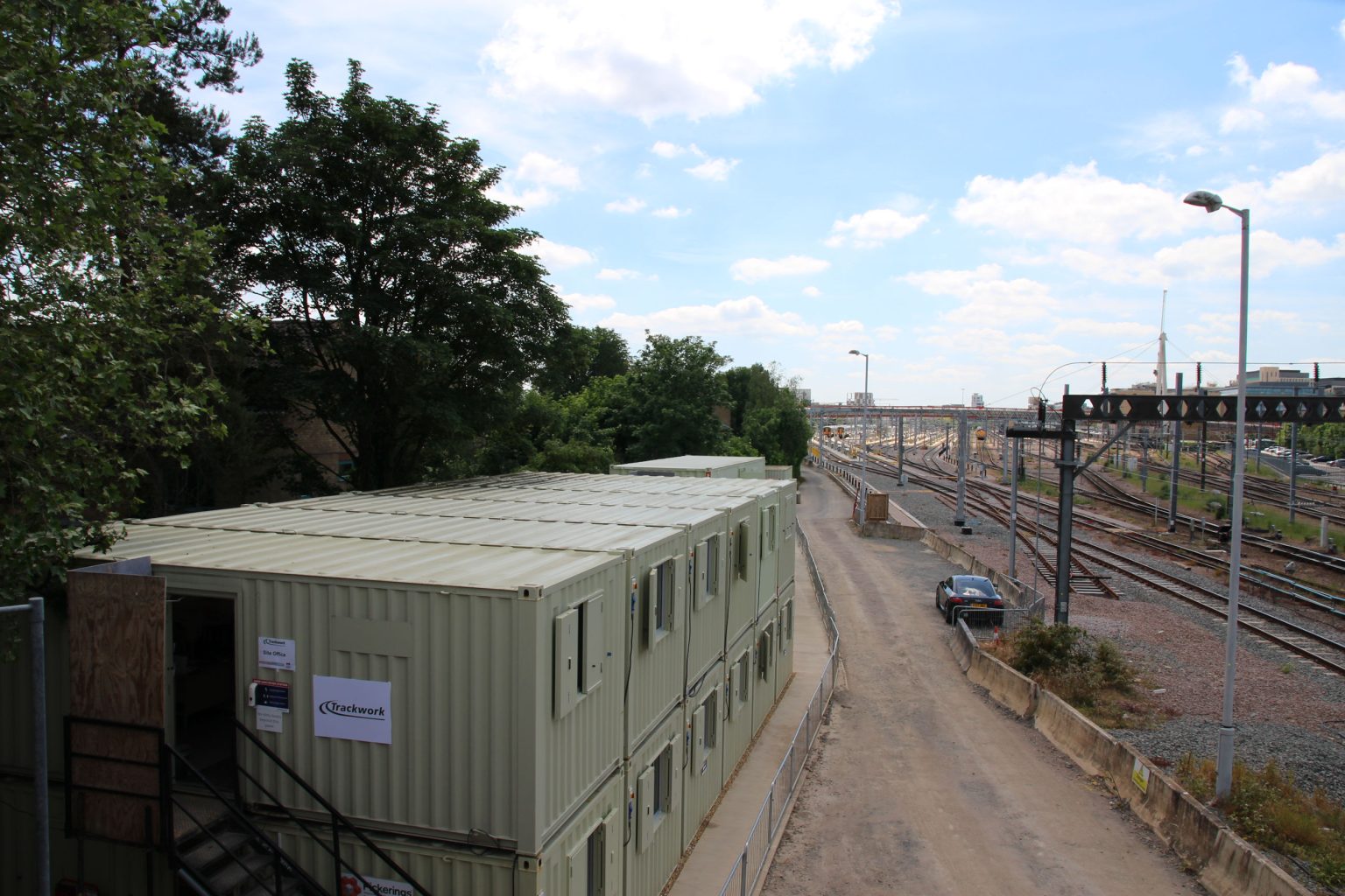 East side of railway looking south from Mill Road Bridge