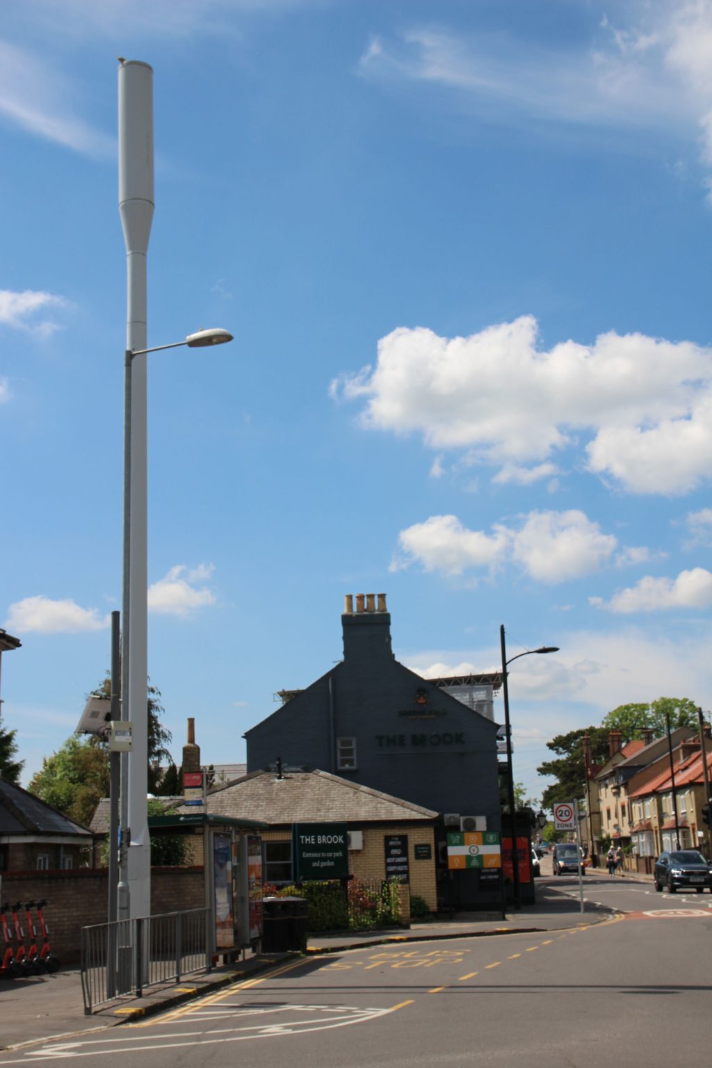 Mobile antenna next to The Brook, Brookfields