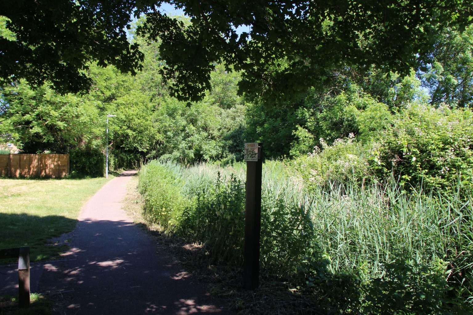 Snakey Path looking west from St Bede's Gardens