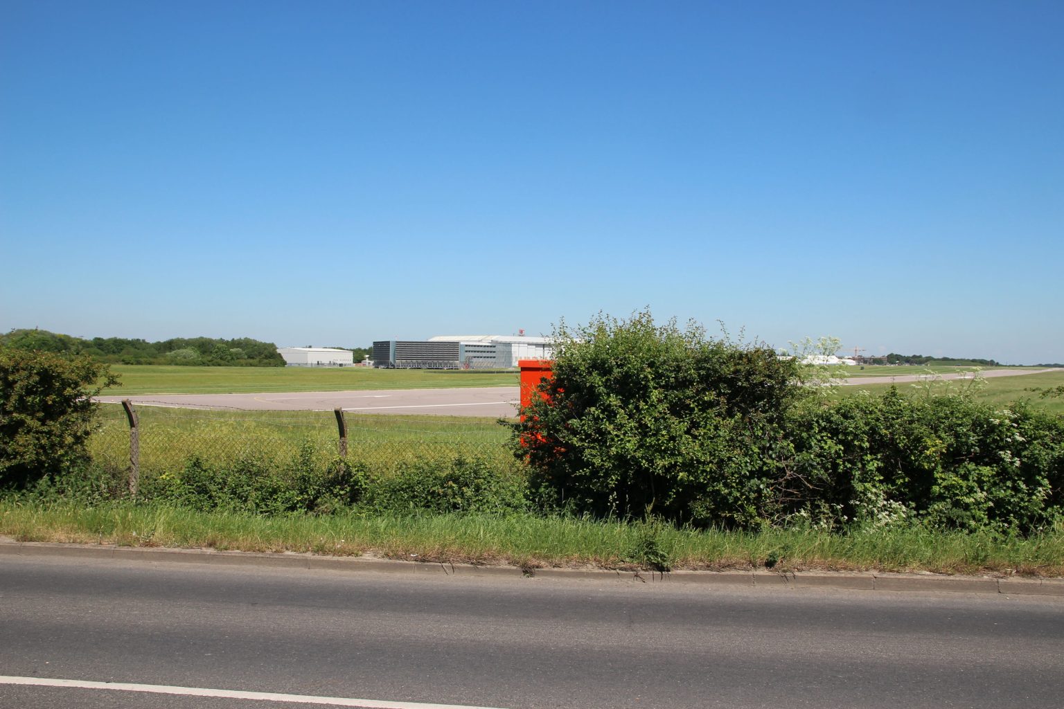 End of the runway viewed across Coldham's Lane