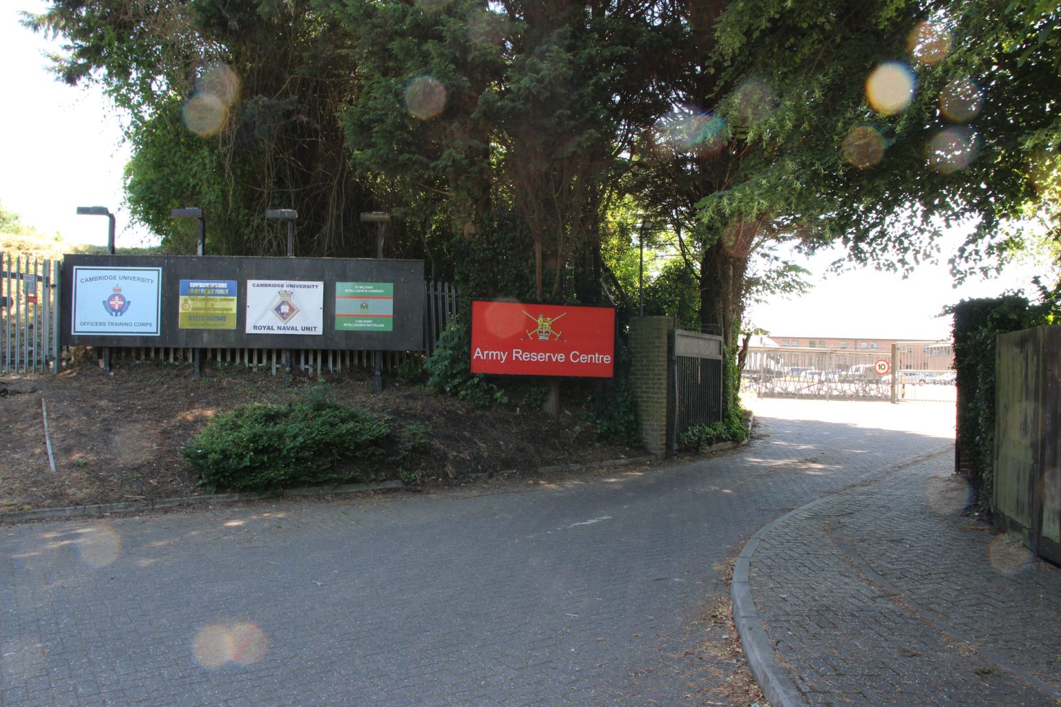 Army Reserve Centre entrance on Coldham's Lane