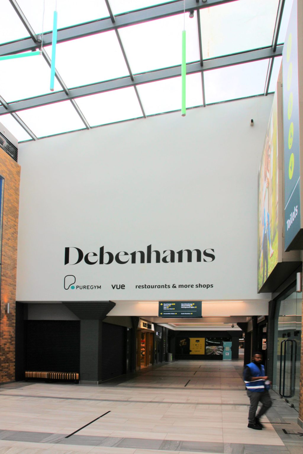 Grafton Centre Debenhams sign