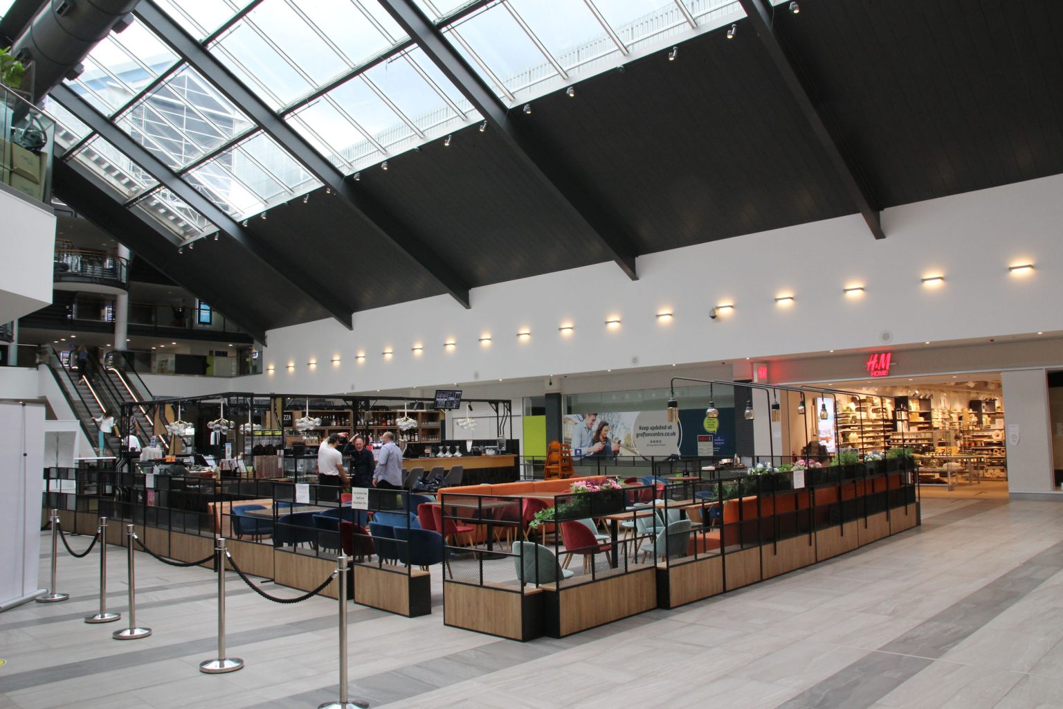 Grafton Centre cafe and escalators