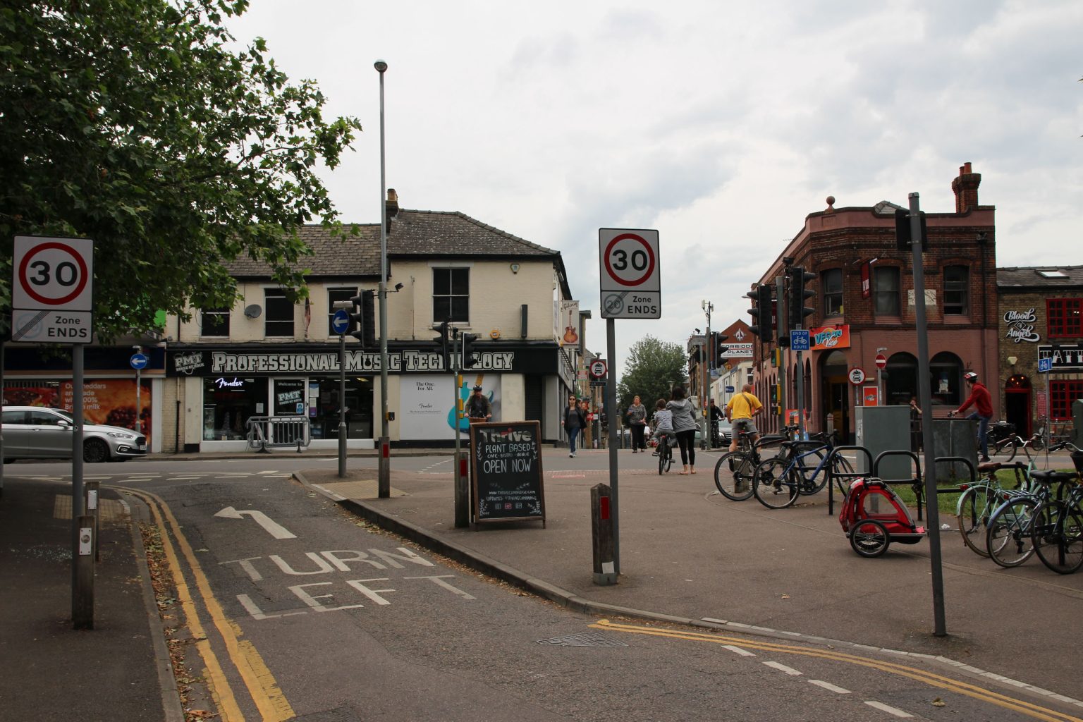 East Road viewed from Norfolk Street
