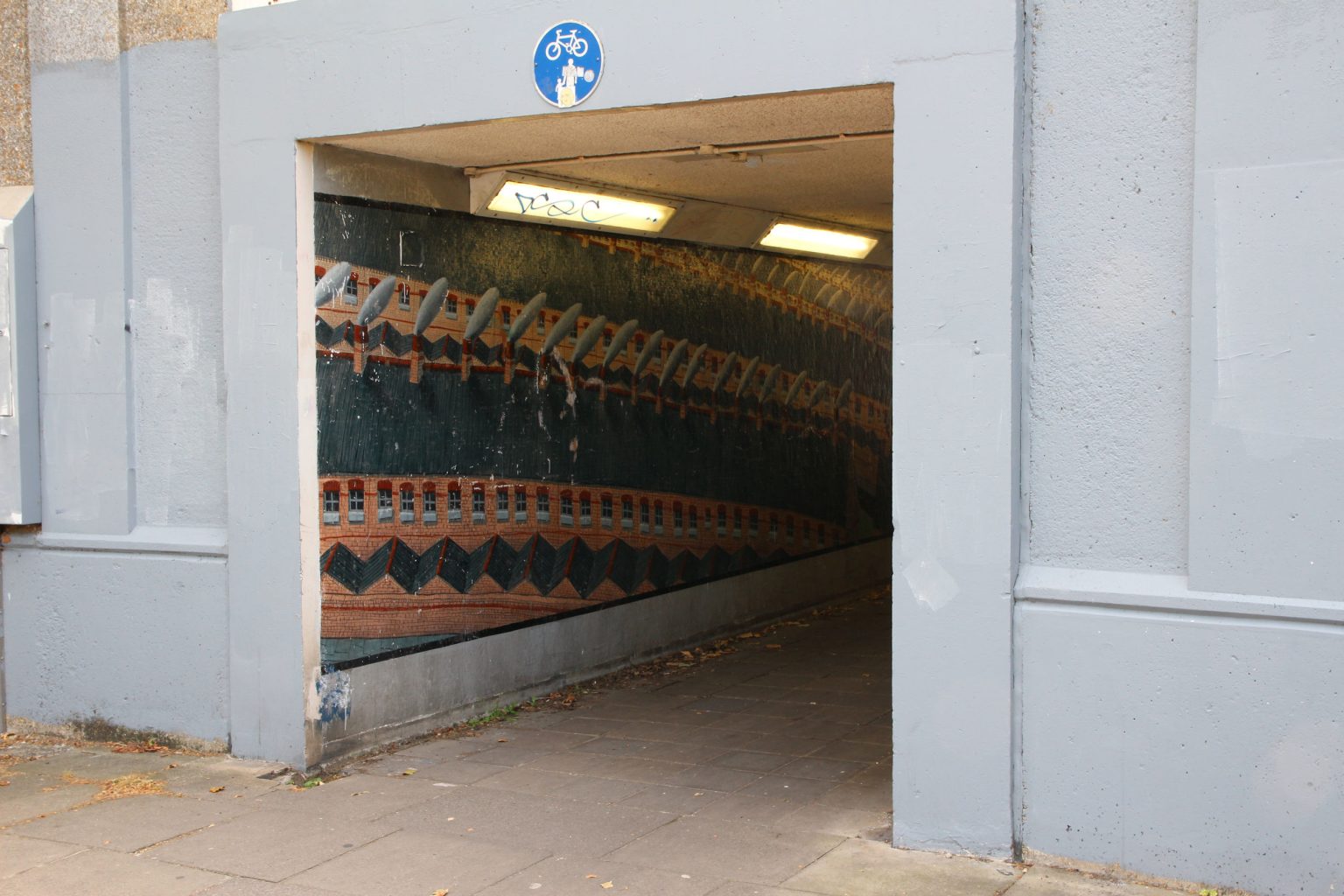 Southeast underpass with Victorian terraced house murals