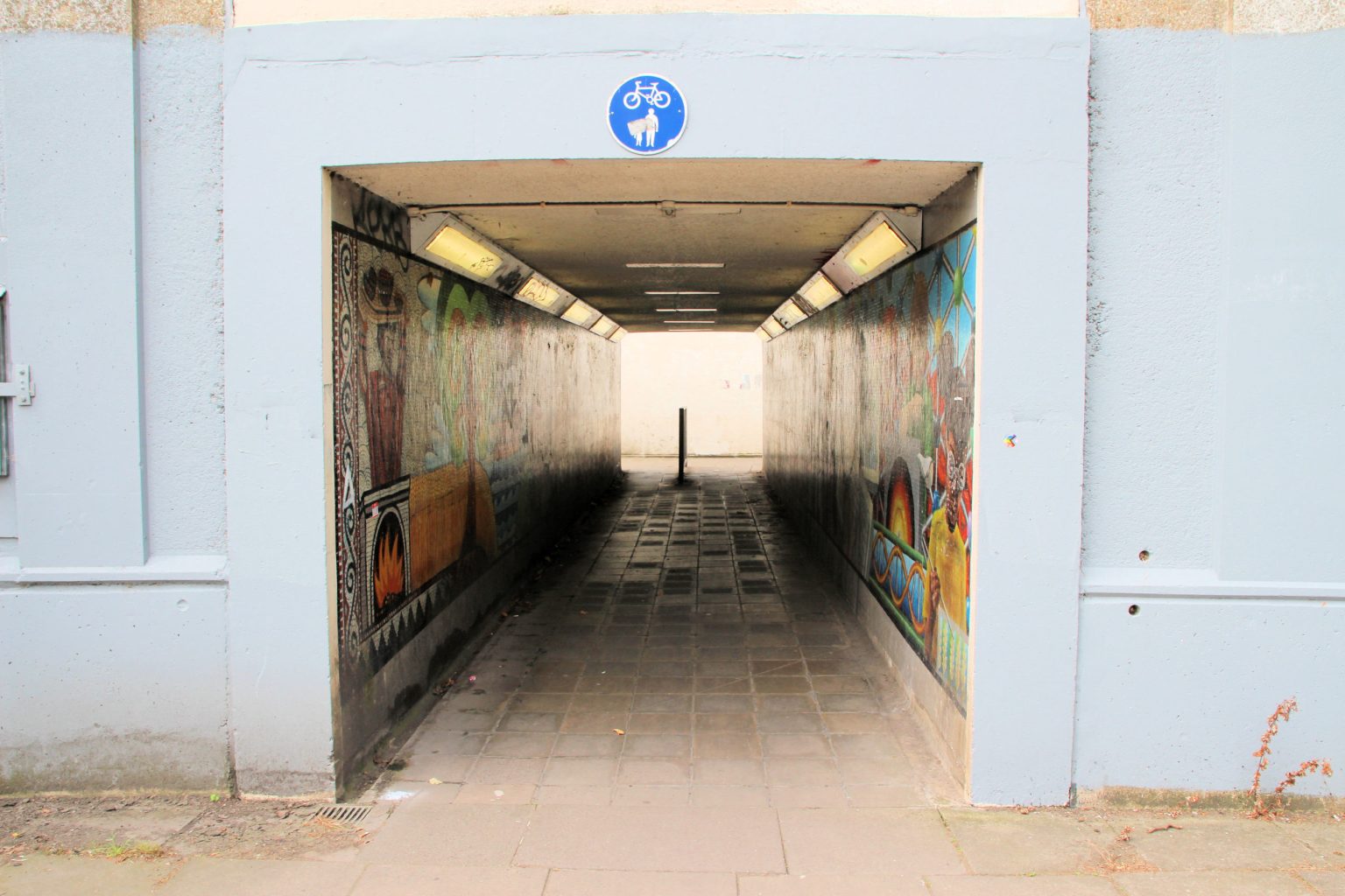 Southwest underpass with history, science and technology murals