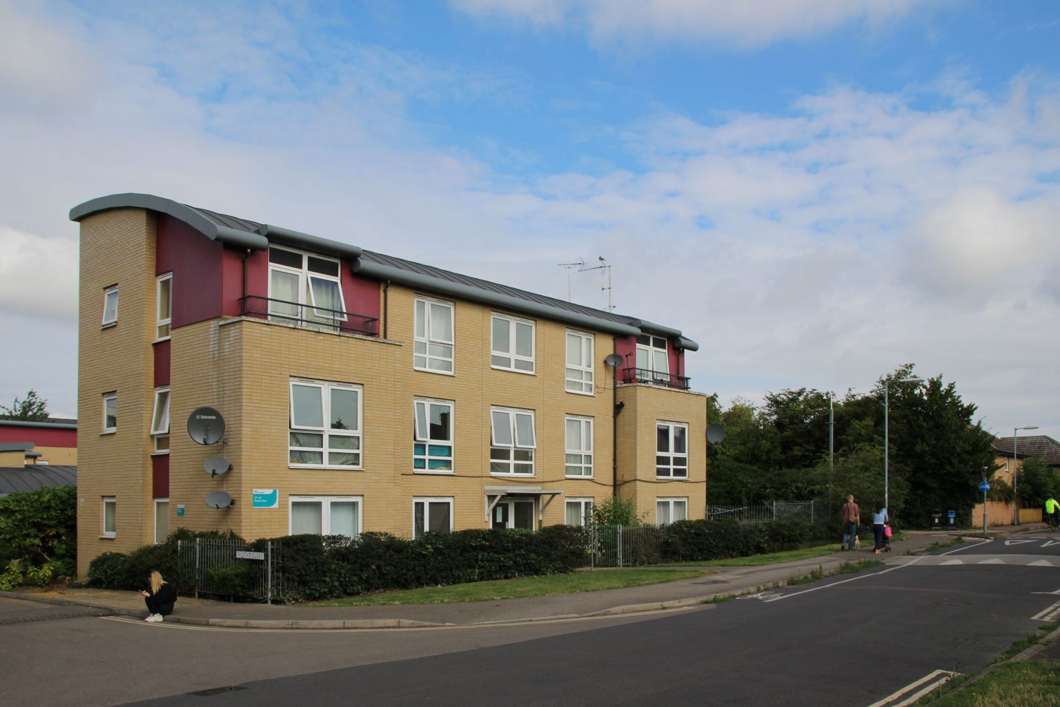 Flats on Rustat Road with curved roof