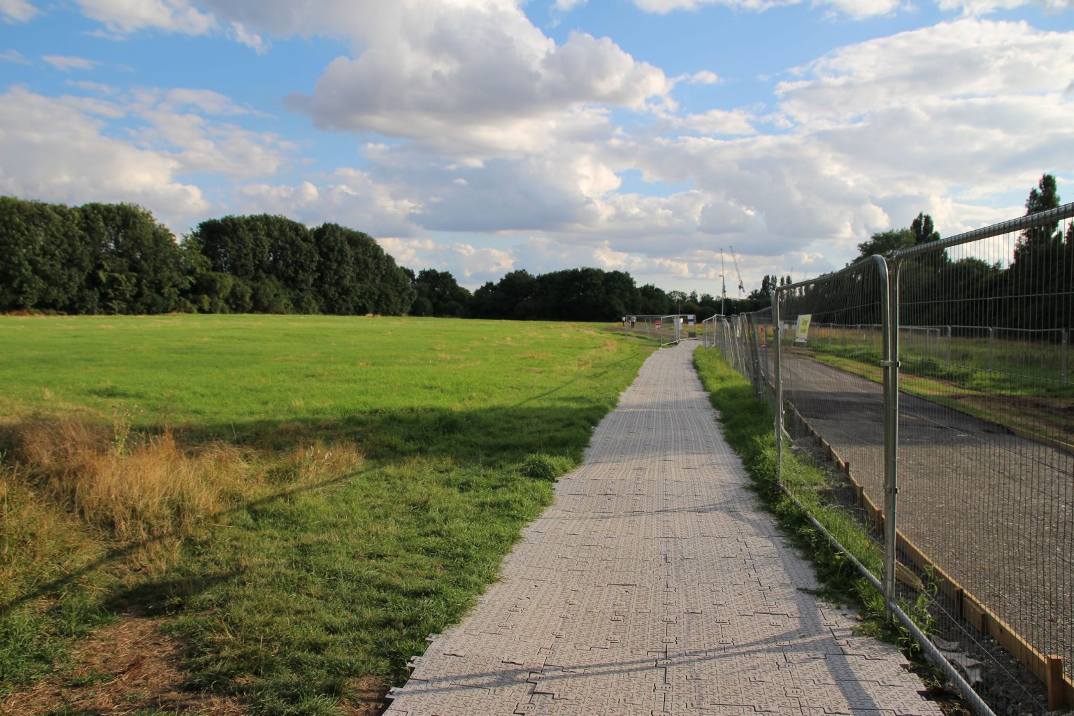 Temporary path across Coldham's Common