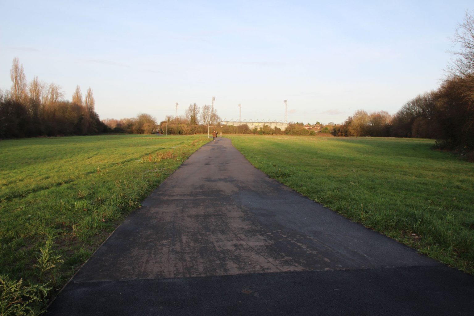 View across common towards Abbey Stadium