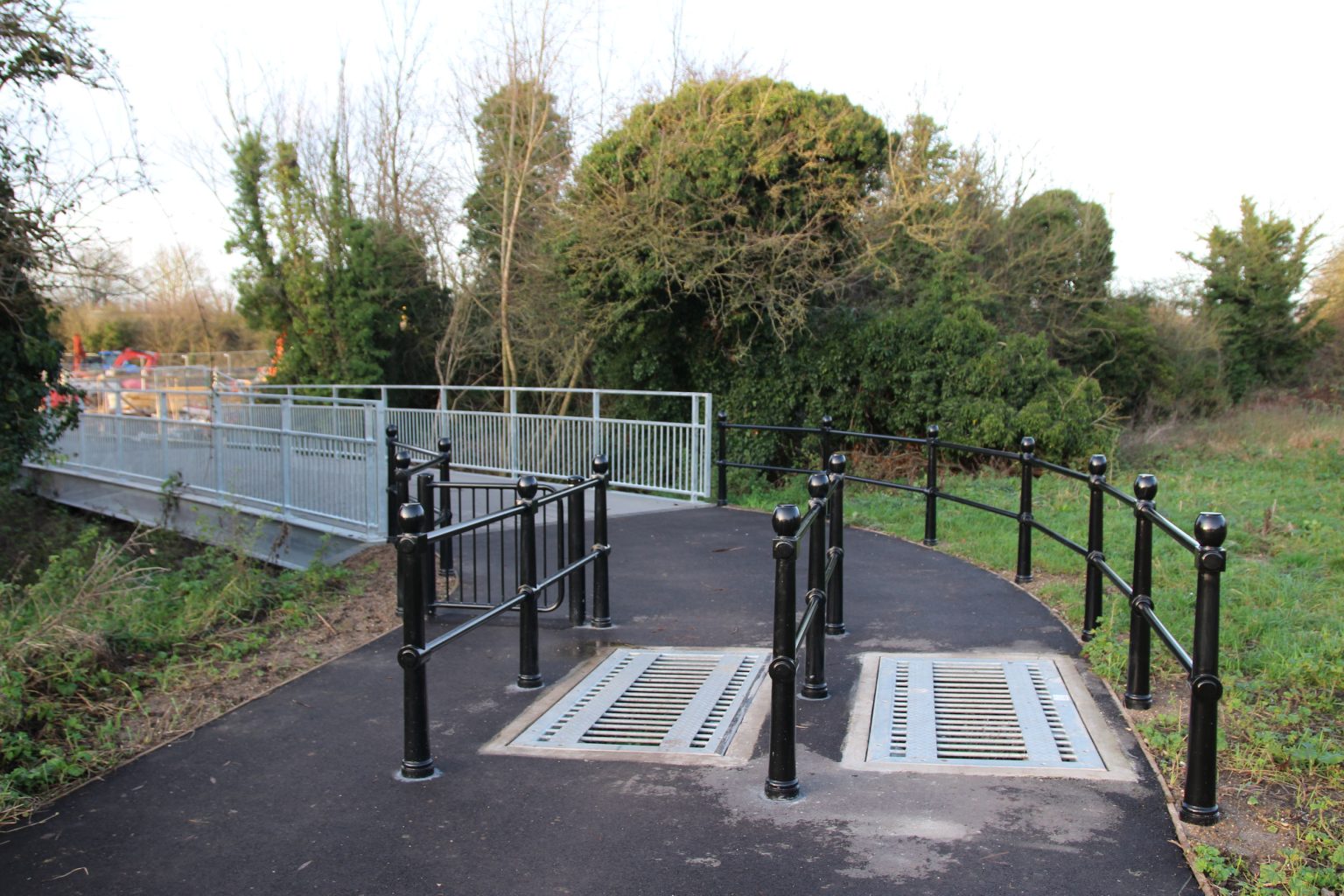 New bridge over brook by Barnwell Lake