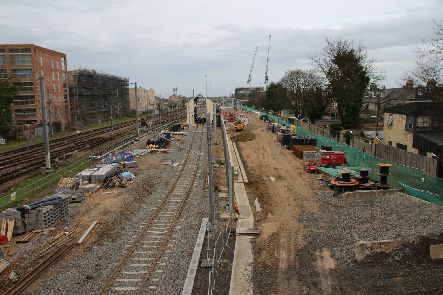 View from Romsey side of Mill Road Bridge looking north