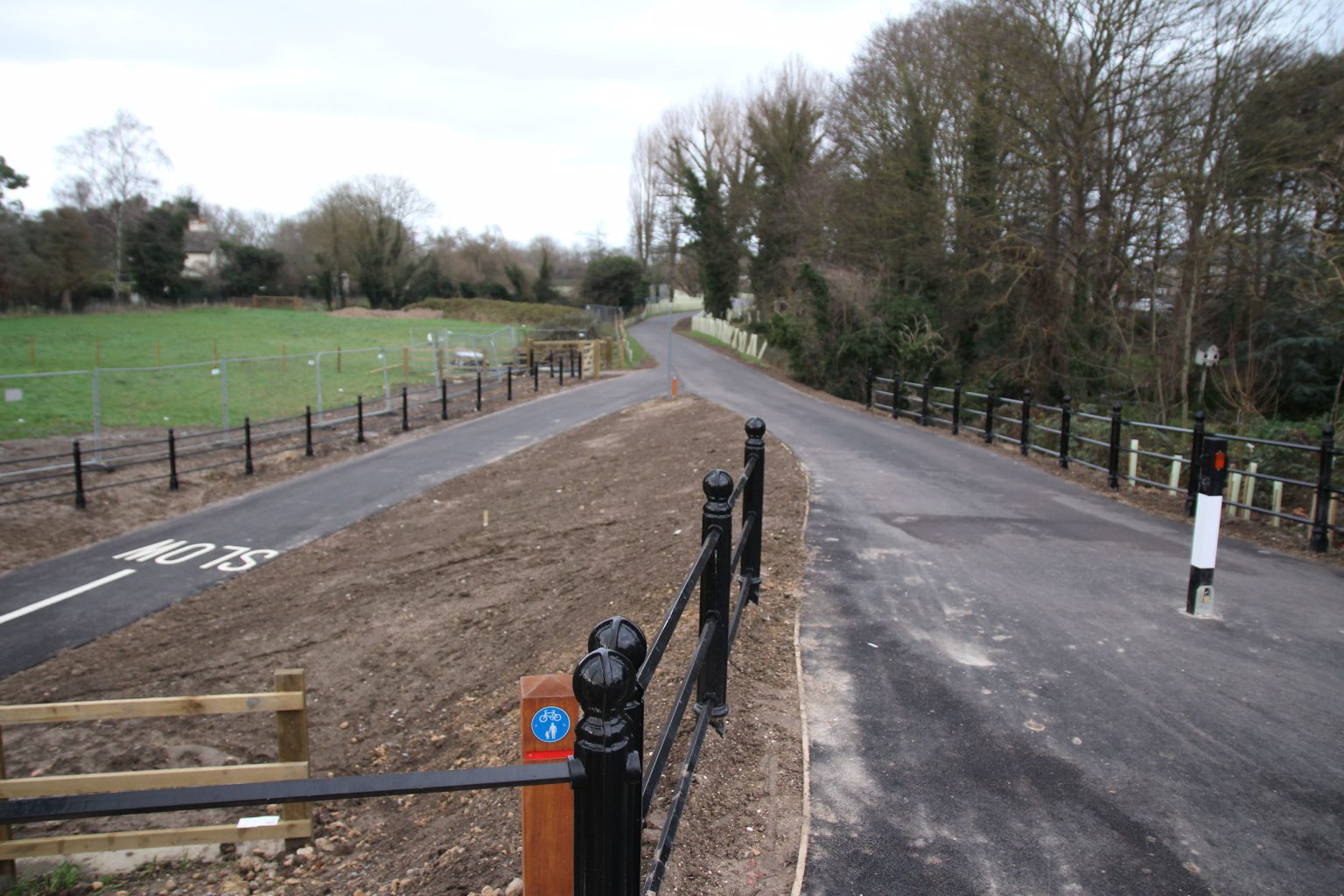 View across Ditton Meadows from river foot/cycle bridge